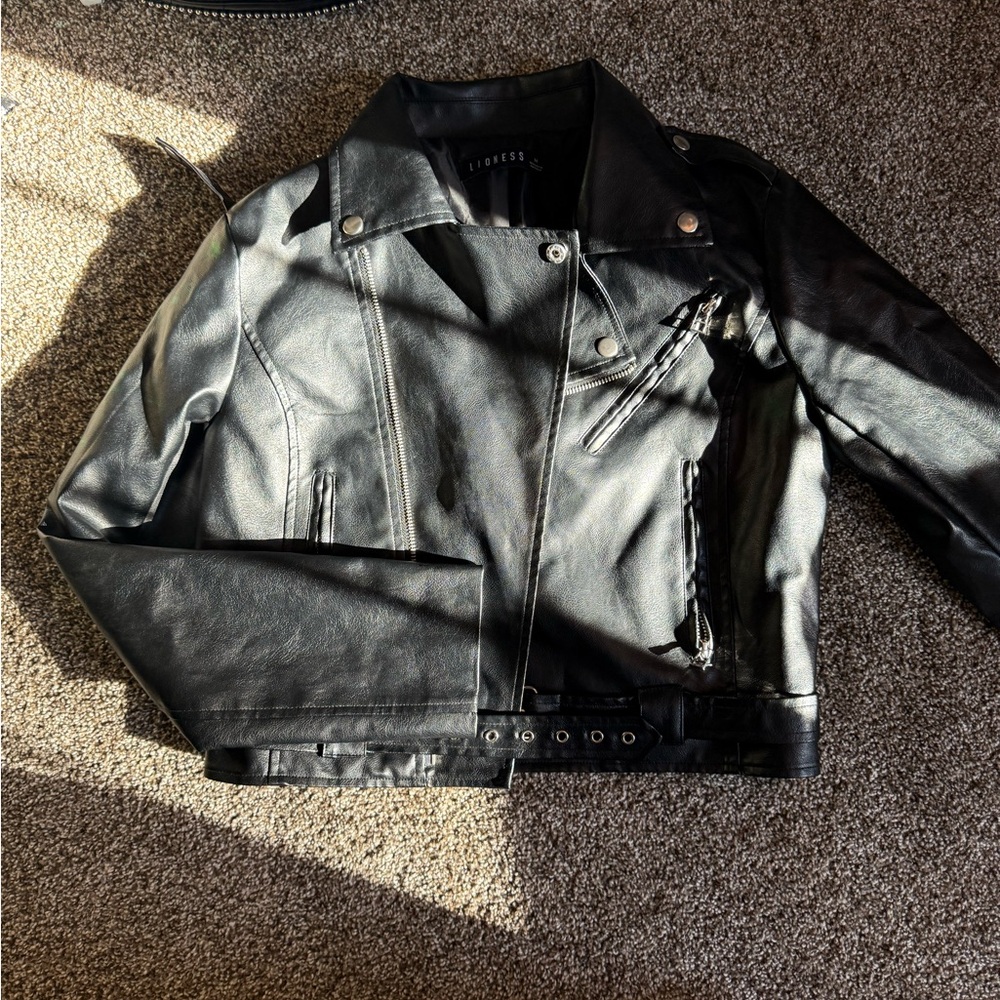 Lioness Black Faux Leather Jacket